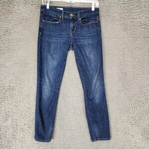 Gap Jeans Womens 26 Petite Blue  Dark Wash Stretch Low Rise Jegging Legging
